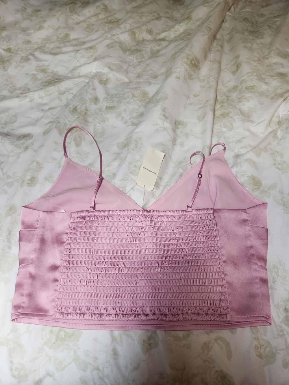 Abercrombie & Fitch Lilac Smocked Silky Top - Picture 4 of 5